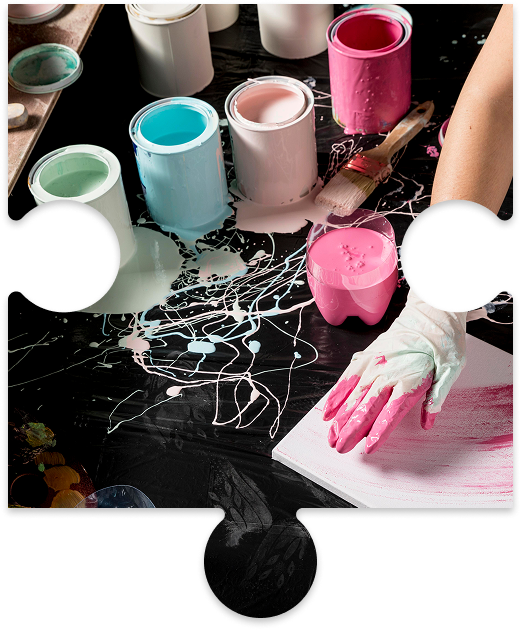 Activités de créativité à Angers avec un atelier de peinture artistique collaborative lors d’un team building